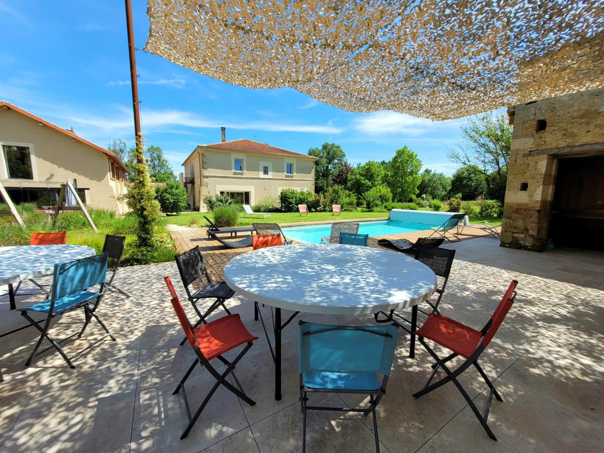 Gite Campagne Famille 15 Pers Piscine Chauffee Jeux Enfants Petanque Saint-Sauvy Exteriér fotografie