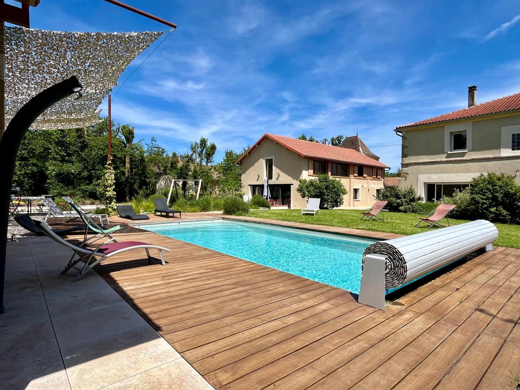 Gite Campagne Famille 15 Pers Piscine Chauffee Jeux Enfants Petanque Saint-Sauvy Exteriér fotografie